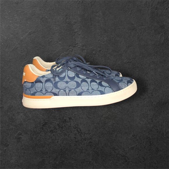 Coach Lowline Low Top Sneakers Signature Chambray Men’s Size 10 Luxury Everyday
